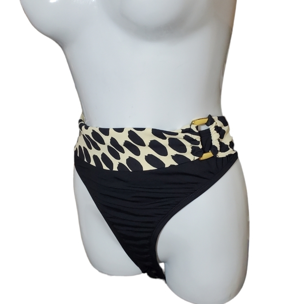 NEW LA BLANCA black with animal print waistband 14